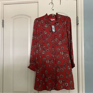 NWT LOFT Orange Floral dress.